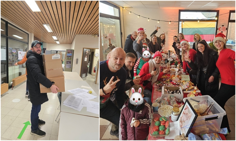 Bendruomeniškumas: gausus būrys lietuvių talkino Katerynai rengiant kalėdinę mugę, užduočių turėjo ir Virginijus. 