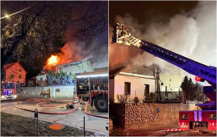 Didelis gaisras Žaliakalnyje: užsiliepsnojo namas