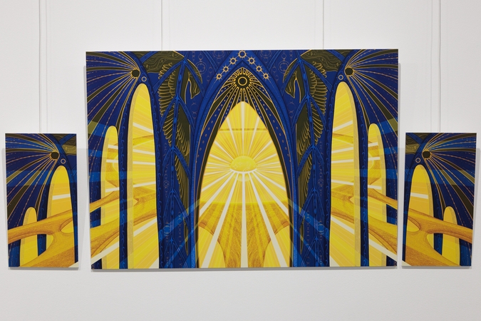 Kūriniai: skirtingoms kartoms atstovaujantys menininkai savaip traktavo M. K. Čiurlionio temą – vienus įkvėpė jo motyvai, pasaulėvaizdis, kiti bandė pajusti čiurlionišką jautrumą aplinkai.