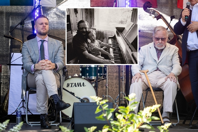 Gabrielius Landsbergis (kairėje) ir Vytautas Landsbergis