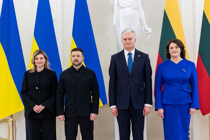 Į Prezidentūrą atvyko Ukrainos prezidentas ir pirmoji šalies ponia