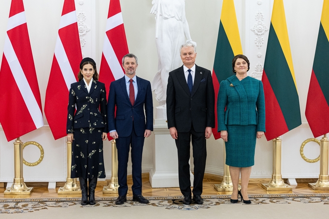 Danijos karaliaus ir karalienės oficiali pasitikimo ceremonija Prezidentūroje