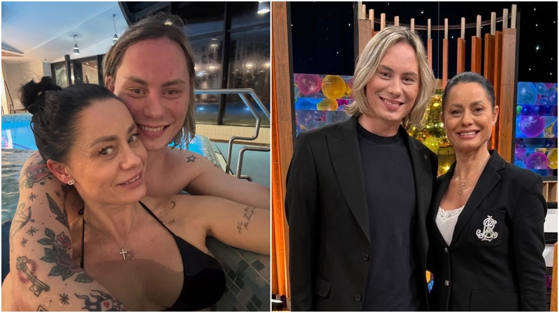 Ąžuolas Misiukevičius su mama Donalda