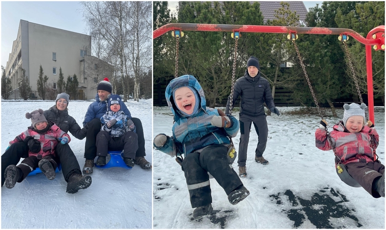 Smagiai: vaikai su Dauno sindromu yra tokie patys, kaip ir visi kiti, – jiems patinka žiema, sniegas, sūpuoklės.