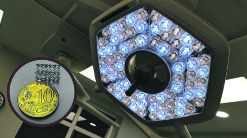 Dydis: operuojant itin mažo svorio naujagimį naudotos miniatiūrinės priemonės, pvz., į susiaurėjusią aortos vietą implantuotas 4 mm skersmens ir 9 mm ilgio stentas, kurio dydis nuotraukoje palygintas su moneta.