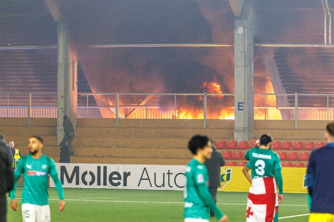 Apie „Kauno Žalgirio“ triumfą aptemdžiusį gaisrą futbolo manieže – daugiau detalių