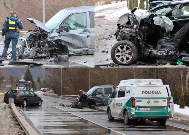 Didžiulė avarija Lapių kelyje: vairuotojai – medikų rankose