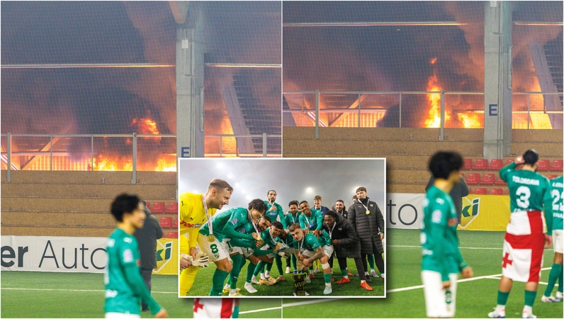 Vos per plauką nuo tragedijos: „Kauno Žalgirio“ triumfą aptemdė tribūnose kilęs gaisras