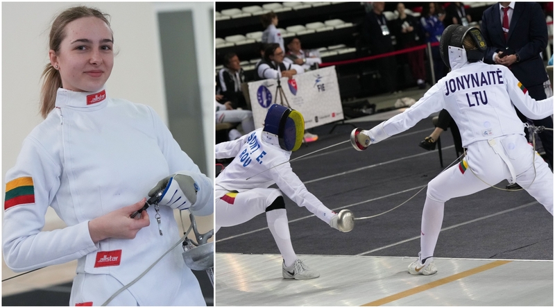 Karjera: K. Jonynaitė, sėkmingai kovojanti Lietuvos čempionatuose, vis tvirčiau jaučiasi ir tarptautiniuose fechtavimo takeliuose.