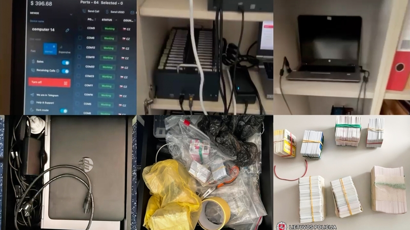 Kriminalistai vėl smogė „SIM box“ fermai: įtaria sukčiavus ne tik Lietuvoje, bet ir užsienyje