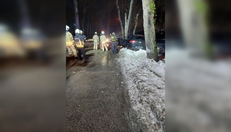 Neblaivaus jauno vyro pasivažinėjimas baigėsi smūgiu į medį