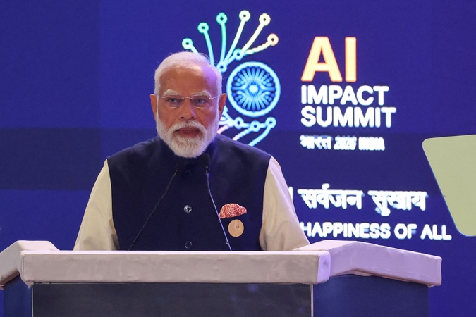 Modi pristato Indiją kaip pasaulinį dirbtinio intelekto centrą