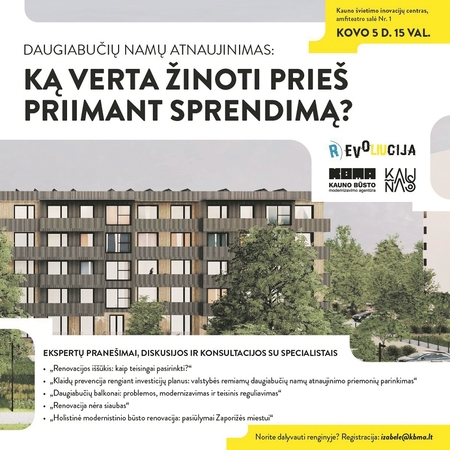 Seminaras „Daugiabučių namų atnaujinimas: ką verta žinoti prieš priimant sprendimą?“ – jau kovo 5 d.