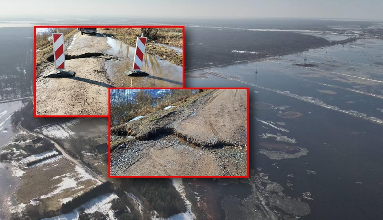 Situacija kritinė: upės pasiekė stichinį lygį, Klaipėdos rajone griūva keliai