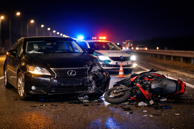 Girtos vairuotojos kelionę magistralėje sustabdė smūgis į mopedą