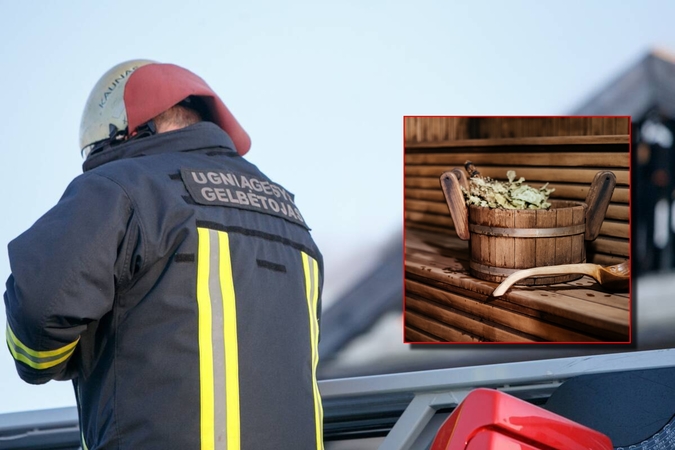 Pirtyje – ne tik garai, bet ir liepsnos: ugniagesiai skubėjo gesinti gaisro