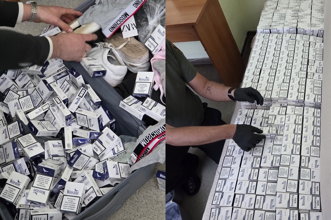 Lagaminuose – ne asmeniniai daiktai, o kontrabandinės cigaretės
