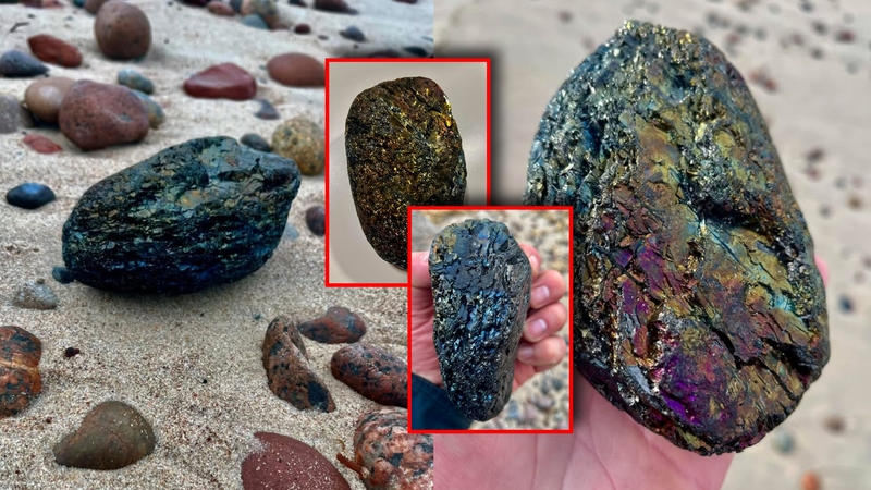 Baltijos jūros pakrantėje rastas sulfidų klasės mineralas – Bornitas.