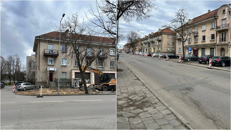 Sustatė: Naikupės gatvėje rangovai ruošiasi šios gatvės ir šaligatvių remontui.