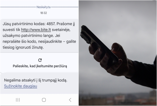 „Bitė“ įspėja apie sukčių platinamas SMS žinutes