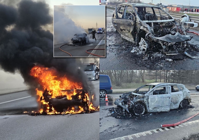 Magistralėje „Opel“ virto ugnies fakelu: vairuotojos artimieji atskleidė iškalbingas detales