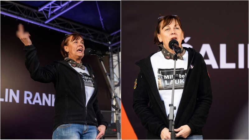 Proteste Miliūtė parodė vidurinį pirštą: kai kurie tokį elgesį smerkia