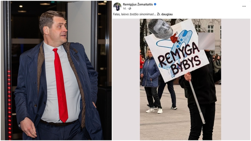 Žemaitaitis paviešino nuotrauką su plakatu „Remyga b***s“: kaltę dėl klastotės suvertė kitiems