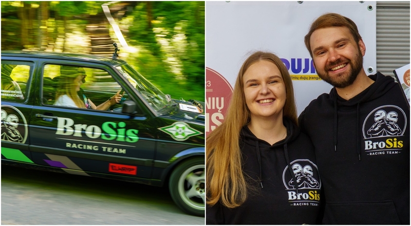 Nugalėtojai: E. ir L. Žvinakevičiai į pergalę važiavo antrosios kartos „VW Golf“.