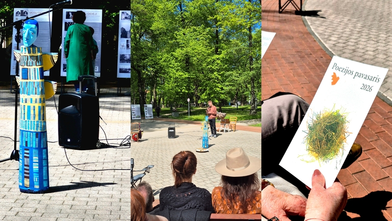 Skulptūrų parke skambėjo eilės išėjusiems poetams