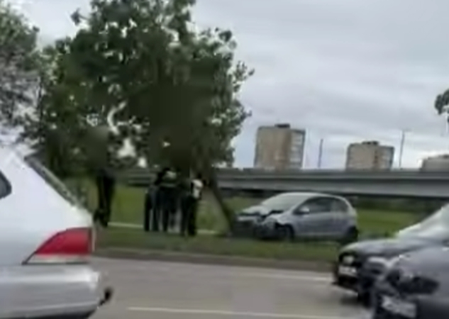 Jonavos gatvėje vyras nesuvaldė automobilio ir rėžėsi į medį