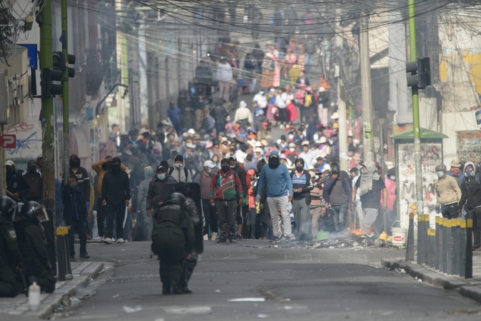 Bolivijoje protestuotojai reikalauja prezidento atsistatydinimo