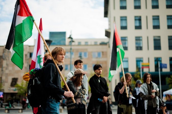 Vilniaus centre – protestas prieš Izraelio veiksmus Palestinoje
