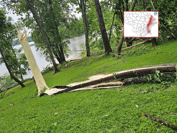 Meteorologai – apie audrą: pasidalijo žemėlapiu ir įvardijo, kur buvo baisiausia