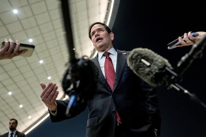 Marco Rubio: JAV nesutiks su jokiomis rinkliavomis ar mokesčiais Hormuzo sąsiauryje