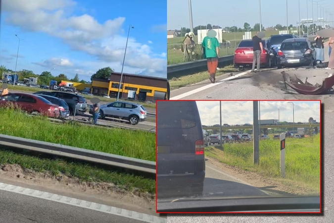 Eismas paralyžiuotas: dėl masinės avarijos magistralėje vairuotojai užstrigo spūstyse