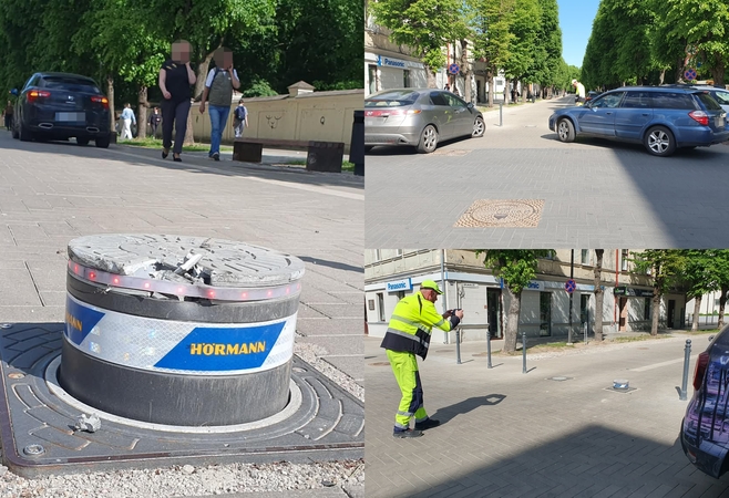 Žiopla vairuotojos klaida sutrikdė eismą: užstrigo atitvaras