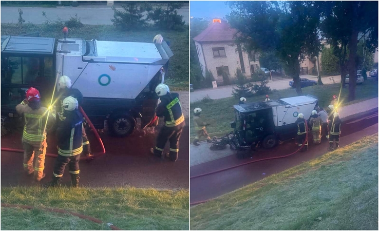 Užsidegė „Kauno švaros“ automobilis