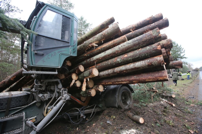 Plungės rajone susidūrus miškovežiui ir lengvajam automobiliui, žuvo šio vairuotojas