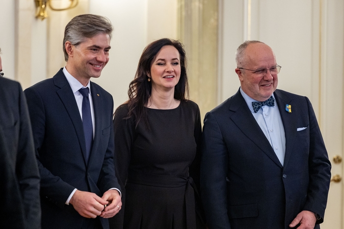 Kęstutis Budrys (kairėje), Inga Ruginienė, Juozas Olekas