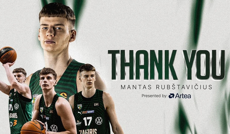 Kauno „Žalgiris“ atsisveikino su Mantu Rubštavičiumi