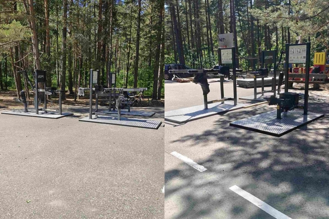 Sportas po atviru dangumi: Giruliuose įrengti lauko treniruokliai