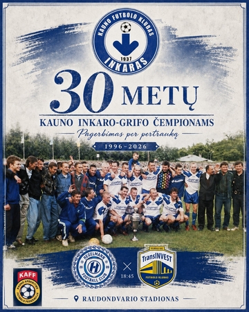 Raudondvaryje bus pagerbta Kauno „Inkaro-Grifo“ čempionų karta