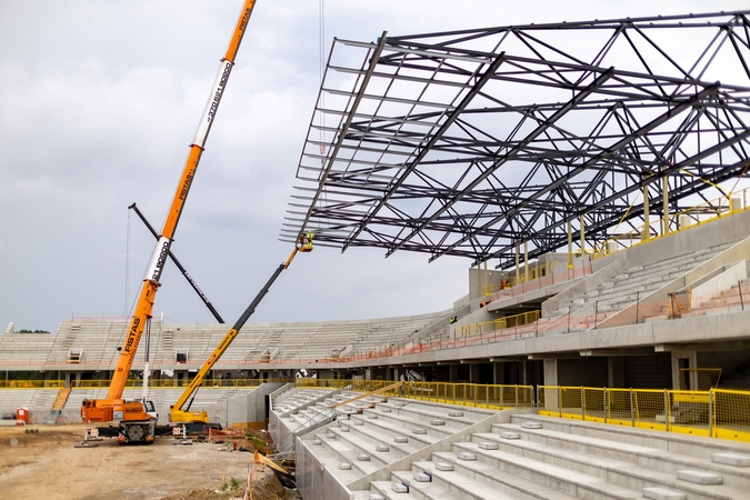 Nacionalinio stadiono statybas stebės visi: įrengtos kameros fiksuos kiekvieną judesį