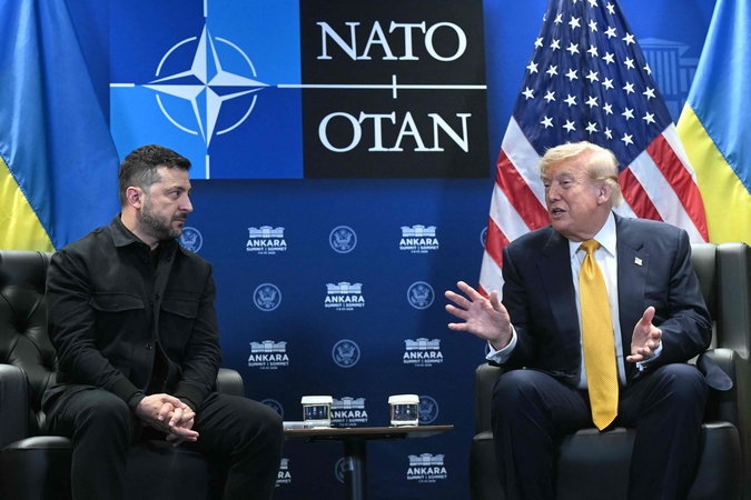 Volodymyras Zelenskis ir Donaldas Trumpas