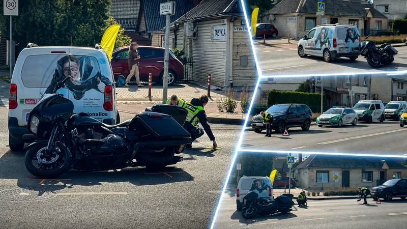 Aleksote – skaudi avarija: motociklininkas perduotas į medikų rankas