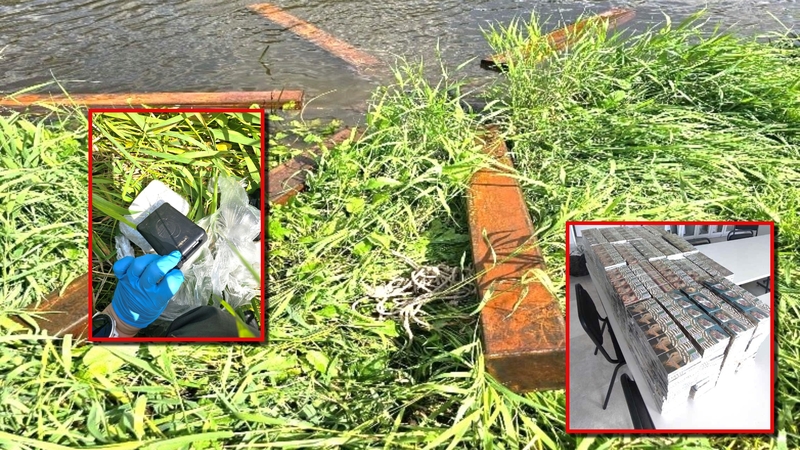Iš Neries ištrauktas plaustas su cigarečių kontrabanda
