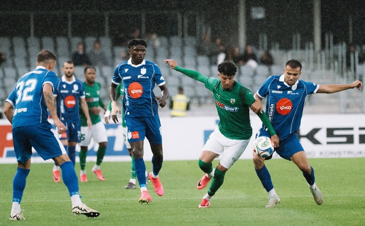 Užduotis: Lietuvos čempionams Kauno žalgiriečiams (žalios spalvos marškinėliai) kitą savaitę reikės įveikti Kosovo čempionus.