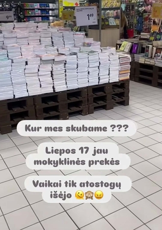 Neįprasta: parduotuvėse jau gausu mokyklinių prekių.