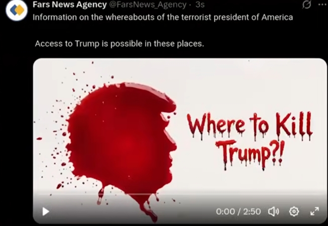 Iranas paskelbė vaizdo įrašą pavadinimu „Kur nužudyti Trumpą?“