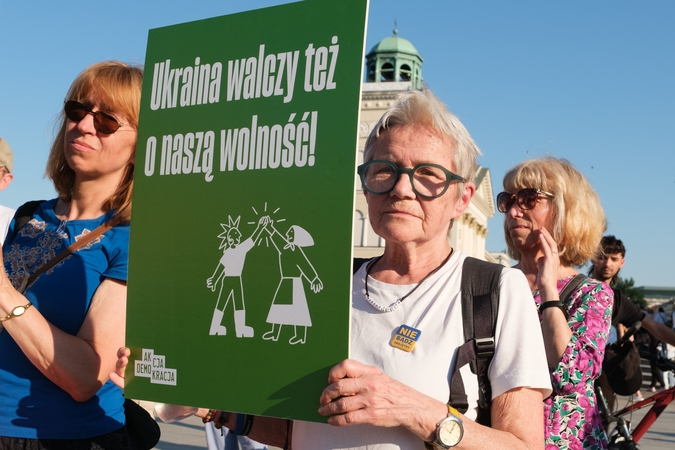 Varšuvoje ir Vroclave – mitingai Ukrainos ir Lenkijos vienybei paremti